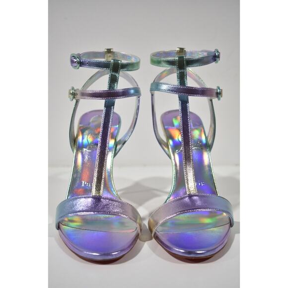 Christian Louboutin Mara 100 Multicolor Purple Sandal Ankle Strap Heel Pump 36.5 - Picture 6 of 12